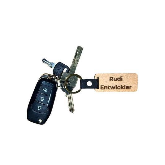 Schlüsselanhänger aus Holz - "IT“ (personalisierbar)