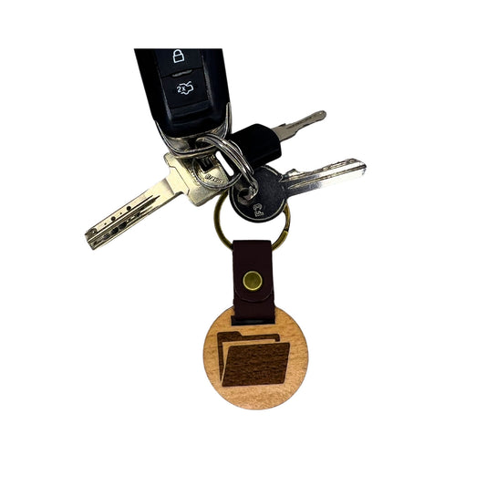 Schlüsselanhänger aus Holz – "Akte"