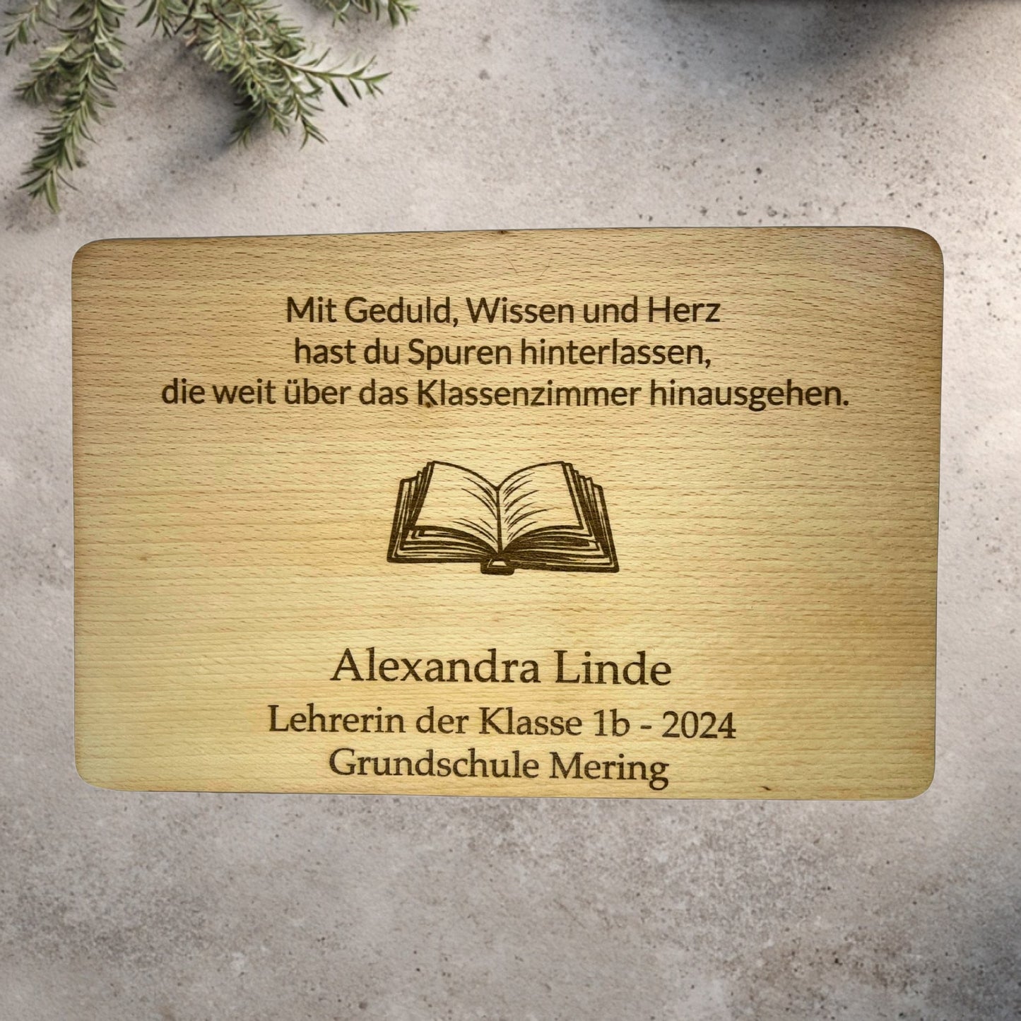 Abschiedsgeschenk für Lehrer – Holztafel (personalisierbar)