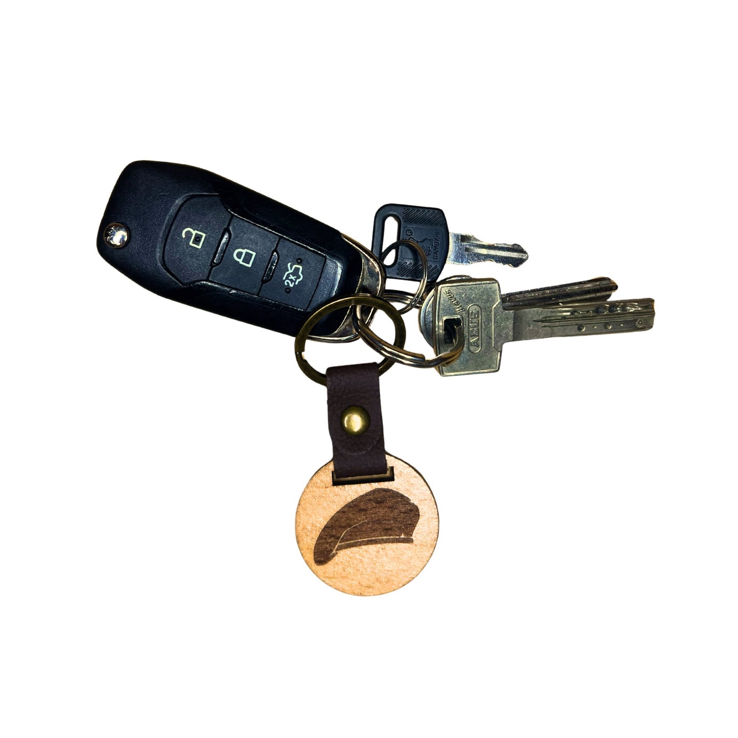 Schlüsselanhänger aus Holz – "Barett"