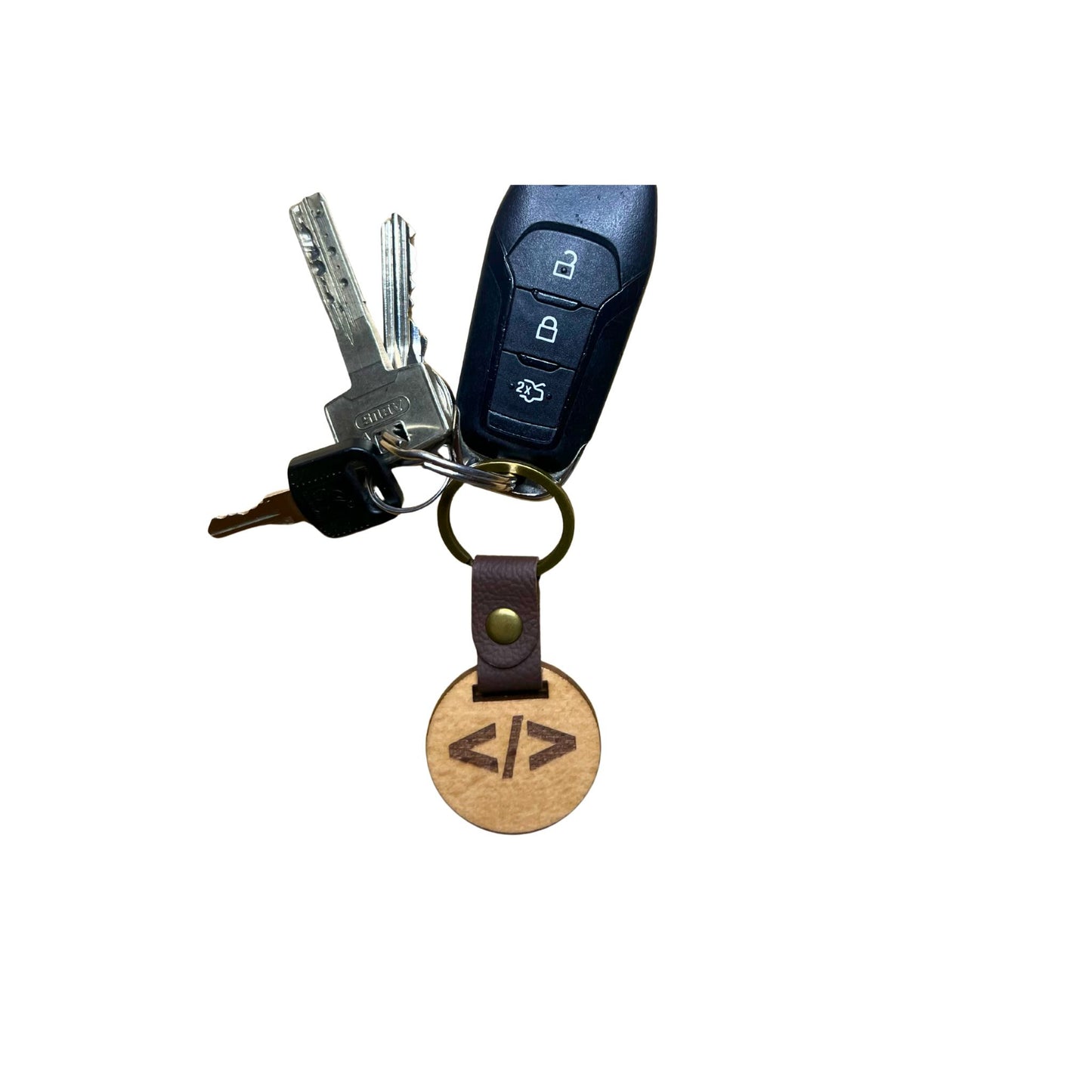 Schlüsselanhänger aus Holz – "Code"