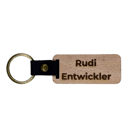 Schlüsselanhänger aus Holz - "IT“ (personalisierbar)
