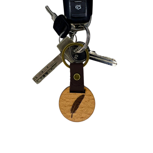 Schlüsselanhänger aus Holz – "Feder"