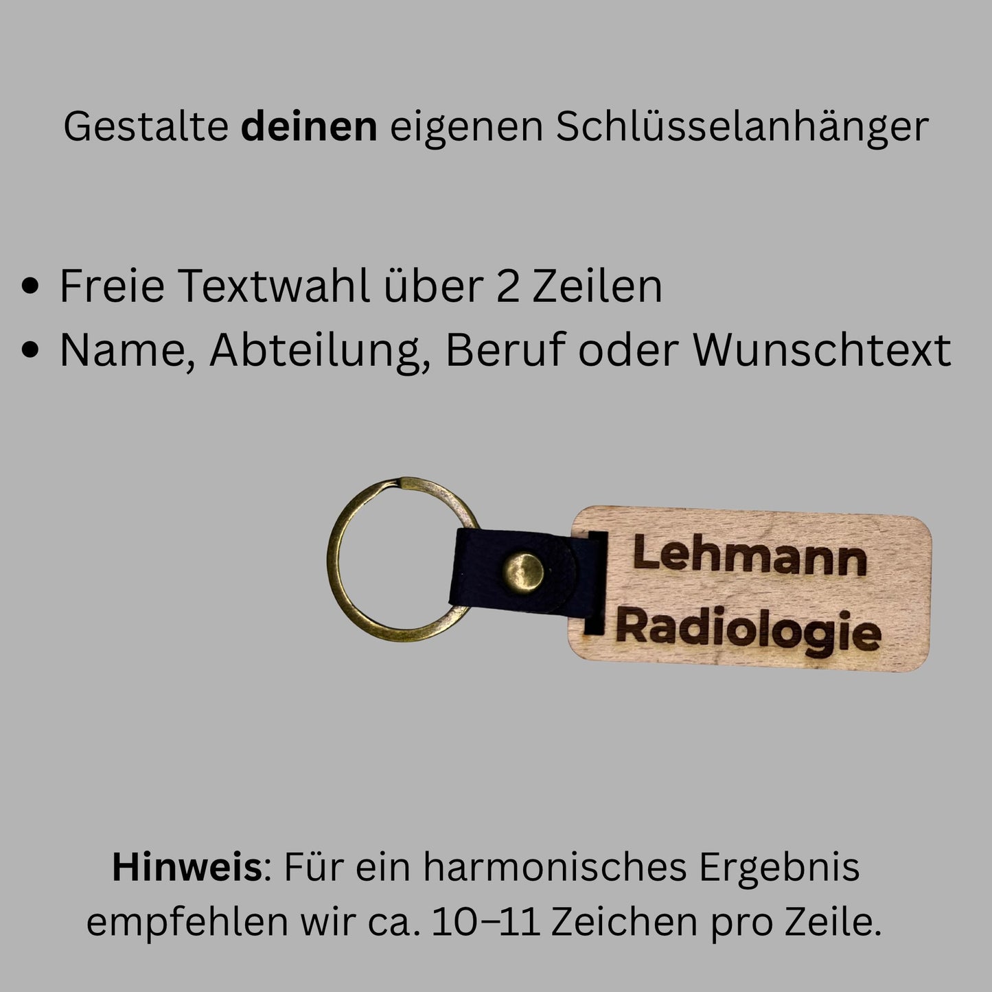 Schlüsselanhänger aus Holz - "Healthcare“ (personalisierbar)