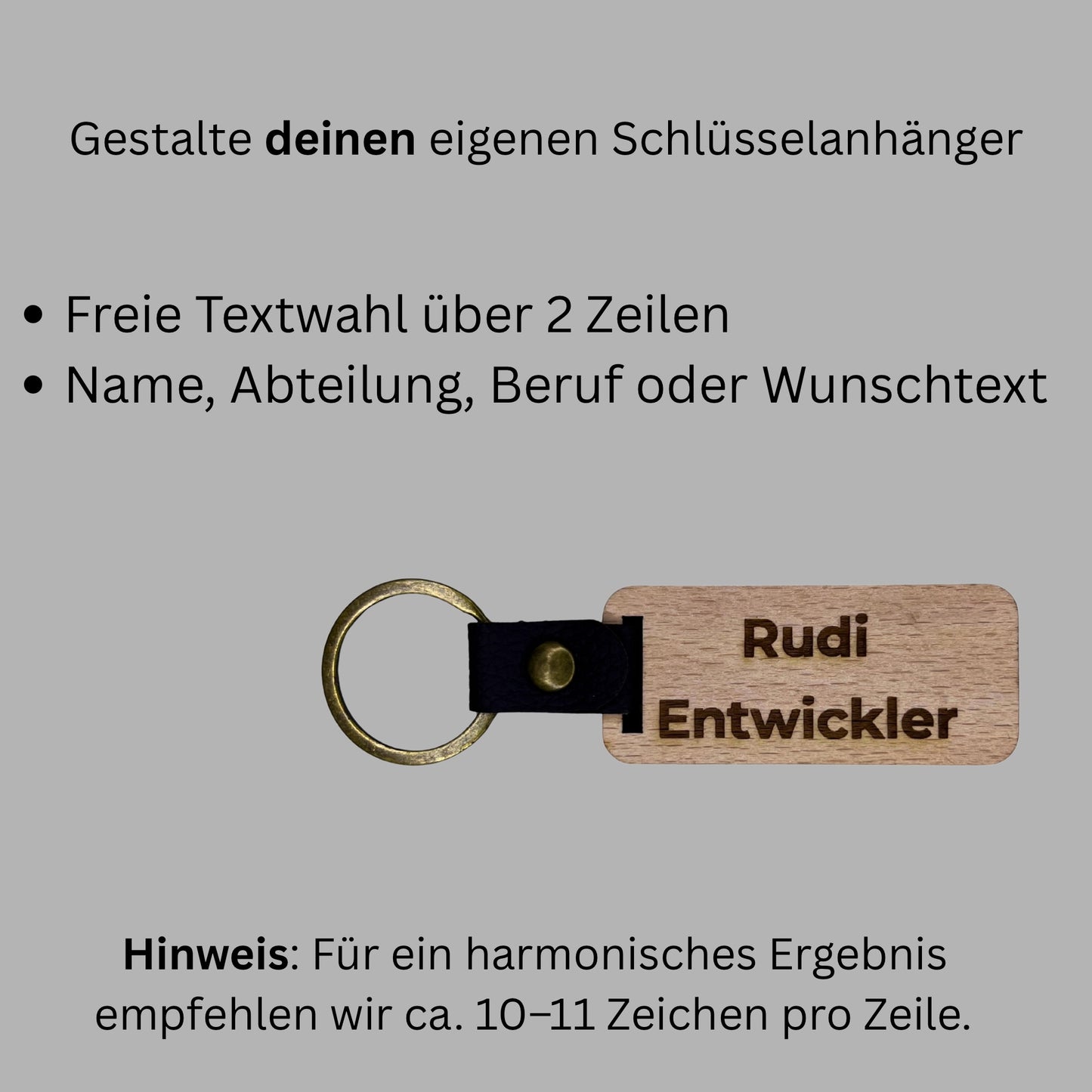 Schlüsselanhänger aus Holz - "IT“ (personalisierbar)