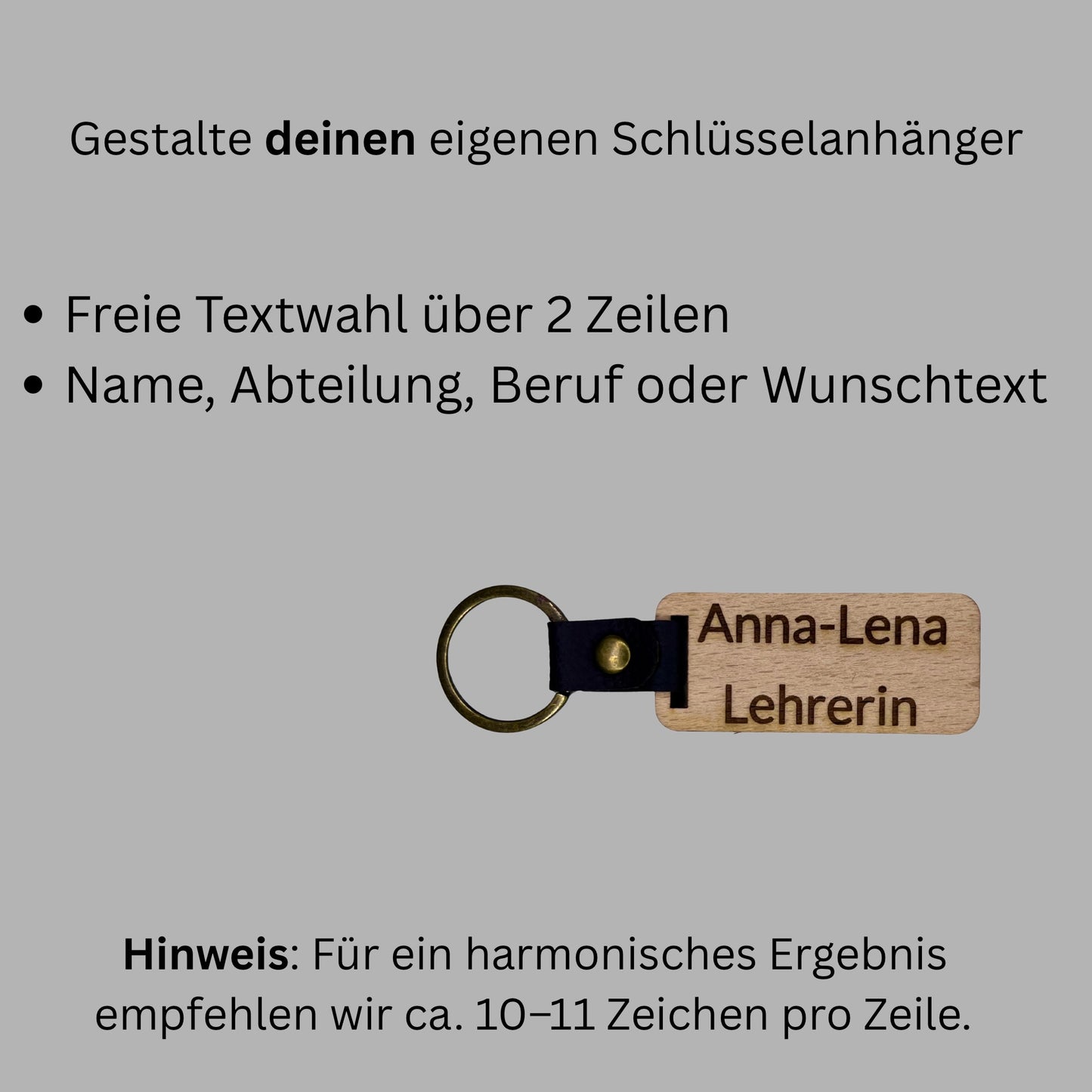 Schlüsselanhänger aus Holz - "Lehrer“ (personalisierbar)
