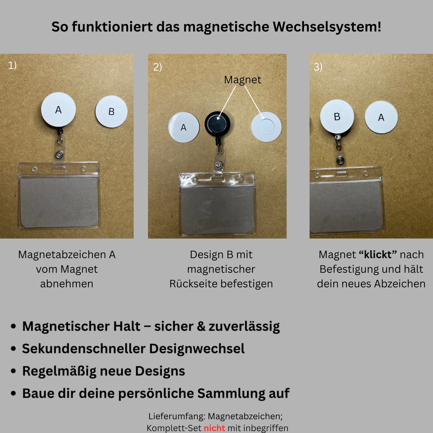 Magnetdesign "Essen kommt sofort" - passend für Ausweishalter