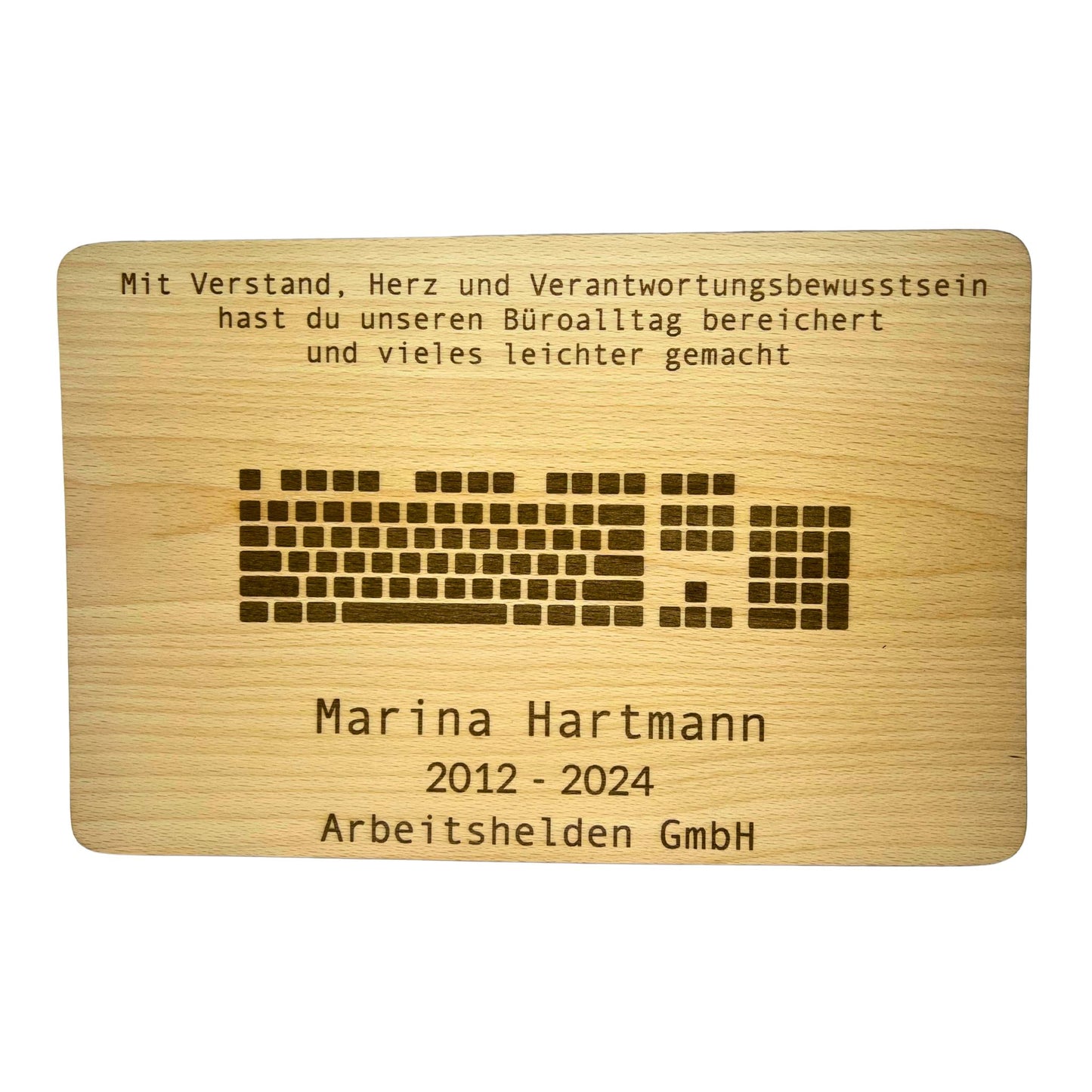 Abschiedsgeschenk fürs Büro – Holztafel (personalisierbar)