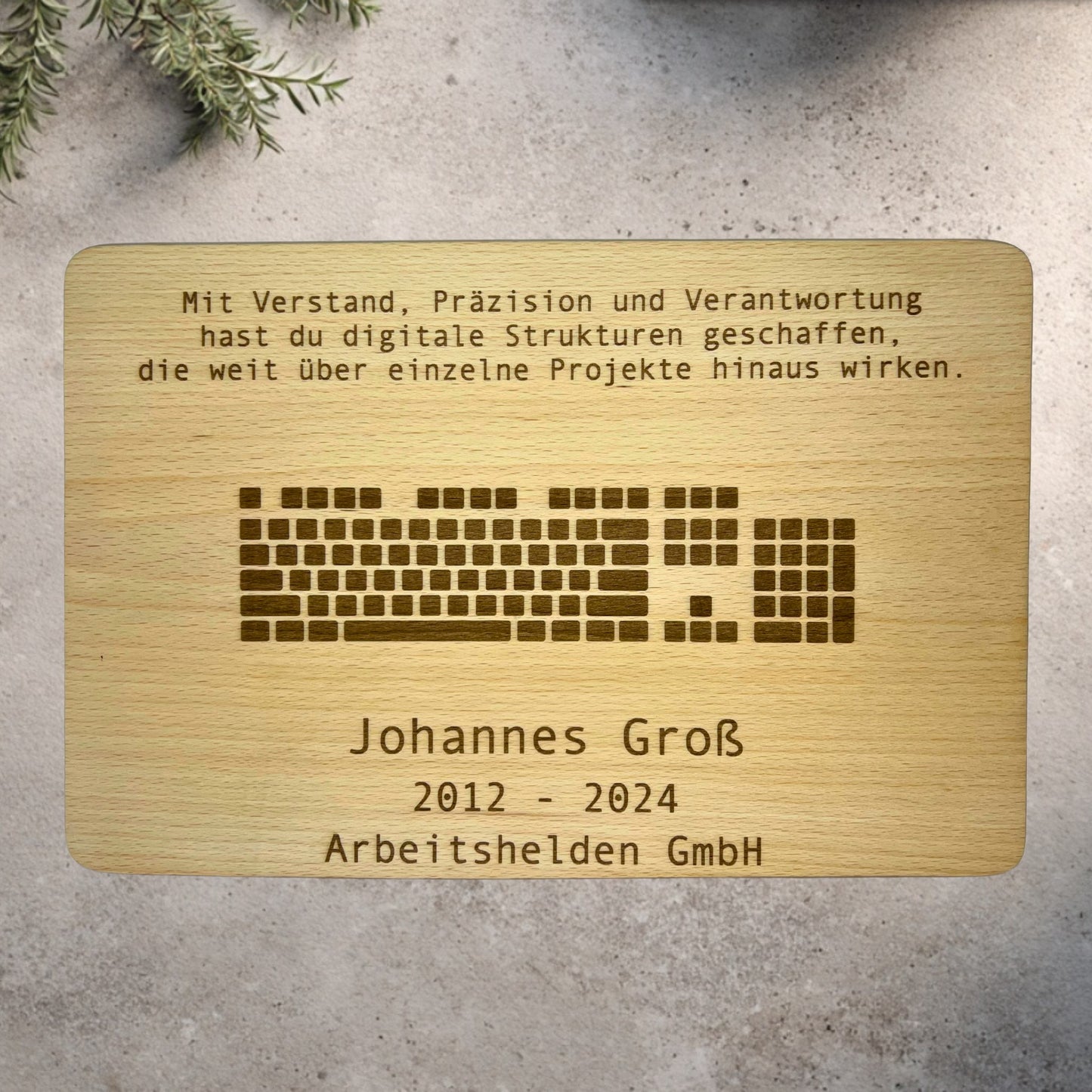 Abschiedsgeschenk IT – Holztafel (personalisierbar)
