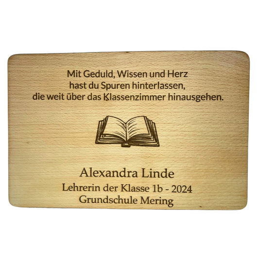 Abschiedsgeschenk für Lehrer – Holztafel (personalisierbar)