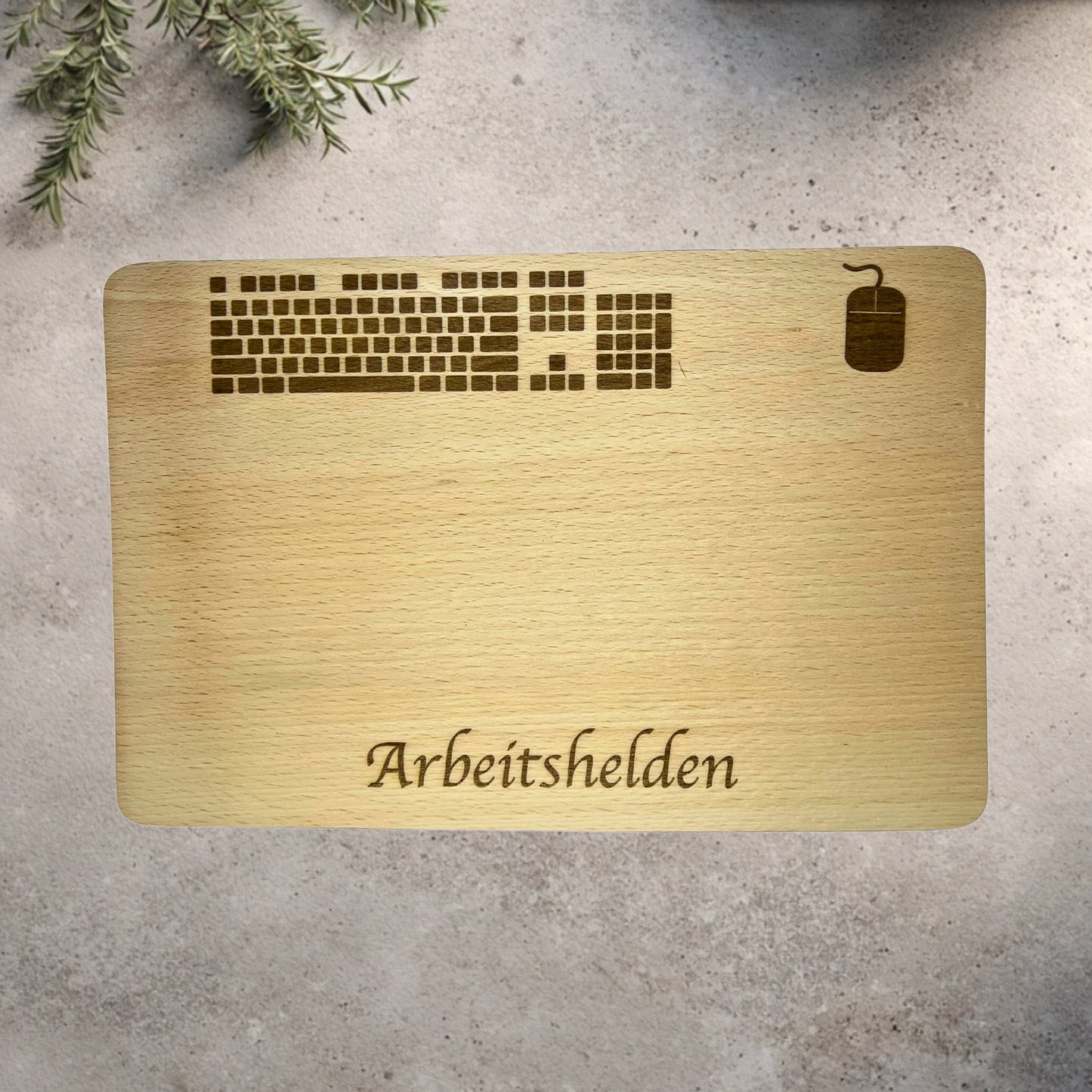 Schneidebrett aus Holz – Büro-Design (personalisierbar)