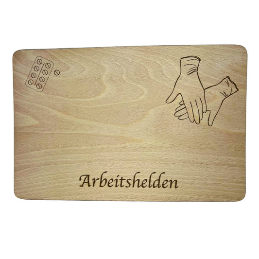 Schneidebrett aus Holz – Healthcare-Design (personalisierbar)